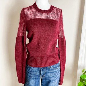All Saints Air Jumper Sweater Merlot Mesh Back XS